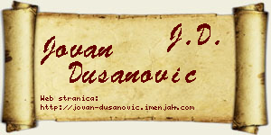 Jovan Dušanović vizit kartica